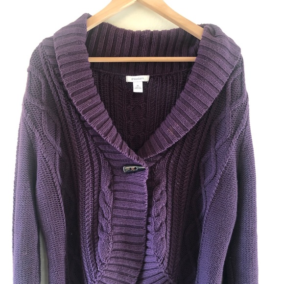 Dress Barn Sweaters - Dressbarn Dark Purple Cable Knit Sweater Womens XL